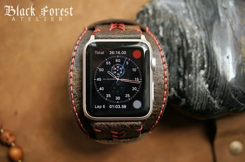 CUFF handgefertigt Leder Uhrenarmband incl. Lugs Adapter für Apple Watch (oder Apple Watch Sport) 42mm oder 38mm – Bild 3